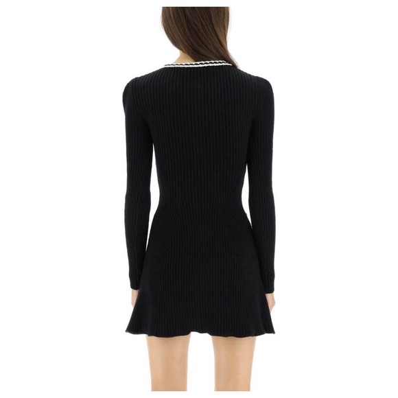 [sold] Self-Portrait Melange Knit Mini Dress in Black - Picture 4 of 10